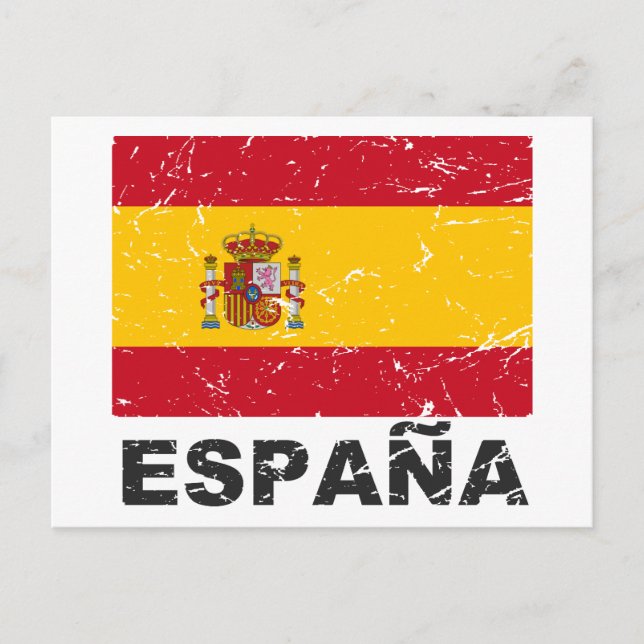 Spain Vintage Flag Postcard (Front)