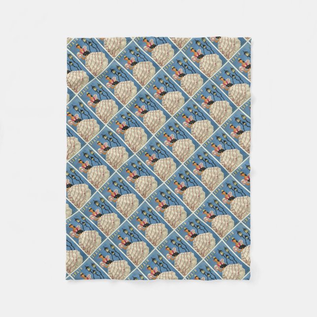 SPAIN Vintage Travel fleece blankets (Front)