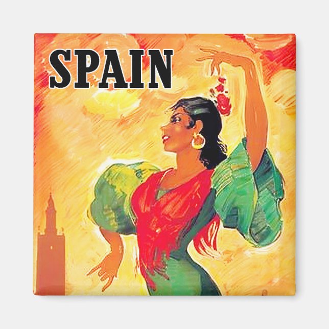 Spain vintage travel magnet (Front)