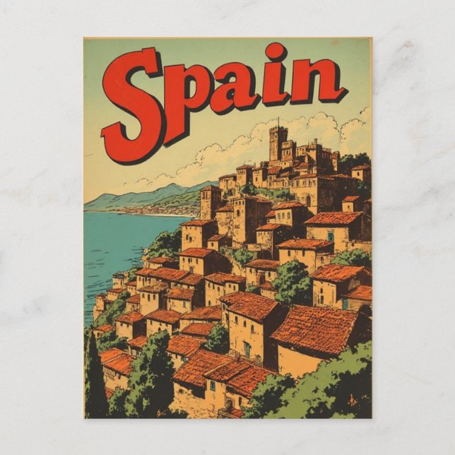 SPAIN VINTAGE TRAVEL POSTCARD (Front)
