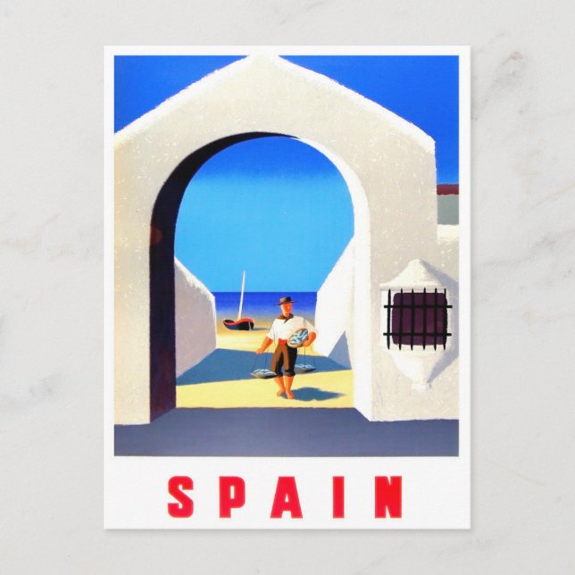 Spain vintage travel postcard (Front)