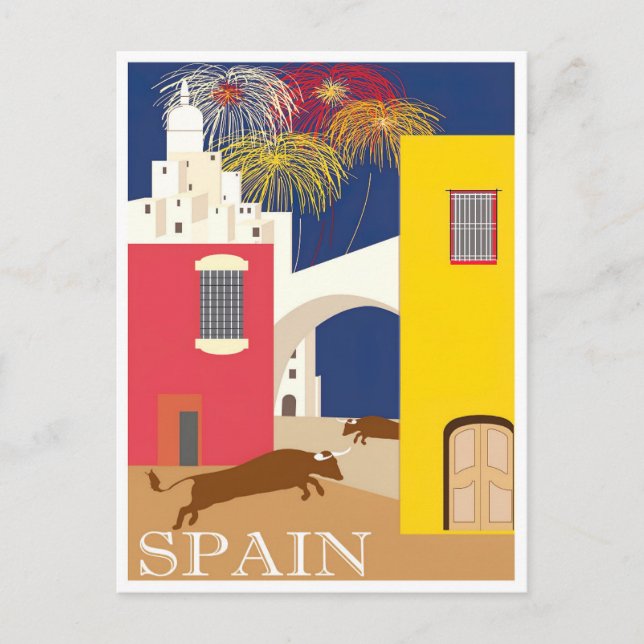 Spain vintage travel postcard (Front)