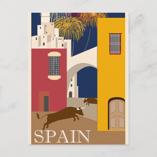 spain vintage travel postcard (Front)