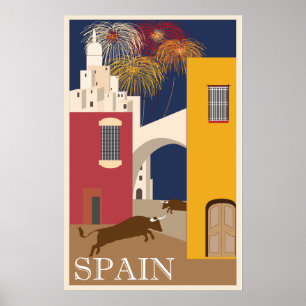 Spain vintage travel poster