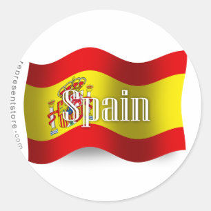 Spain Waving Flag Classic Round Sticker
