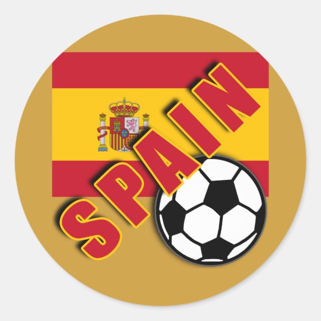 SPAIN World Soccer Fan Tshirts Classic Round Sticker (Front)