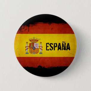 Spainish Pride Grunge Spain Flag 6 Cm Round Badge