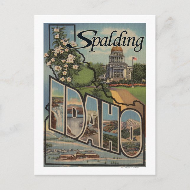 Spalding, Idaho - Large Letter Scenes Postcard (Front)