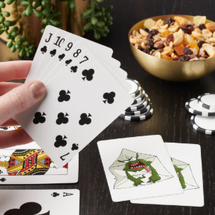 Spam In An Envelope Green Monster Playing Cards