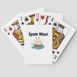 Spam Maui with ship and sea Musubi Maui Playing Cards