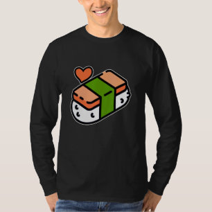 Spam Musubi Food Instruction Diagram Japanese Hawa T-Shirt