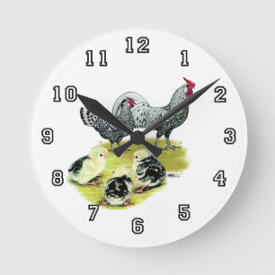 Spangled Hamburg Family Round Clock