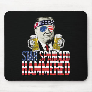 Spangled Hammered President Donald Trump Beer Love Mouse Pad