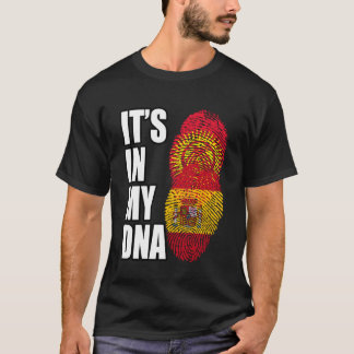 Spaniard And Kyrgyzstani Mix DNA Heritage Flag T-Shirt