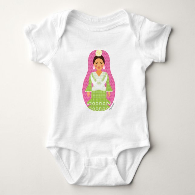Spaniard Matryoshka Baby Bodysuit (Front)