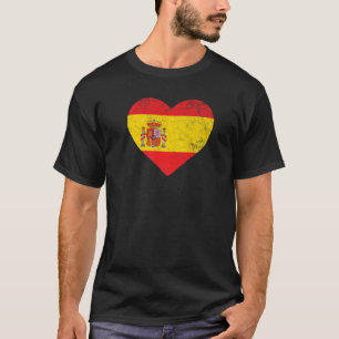 Spaniard Spanish Espana Flag Heart I Love Spain   T-Shirt