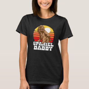 Spaniel Daddy Cute Retro Cocker 80s Sunset Vintage T-Shirt