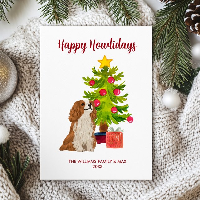 Spaniel Dog Family Christmas Holiday Card (Creator Uploaded)