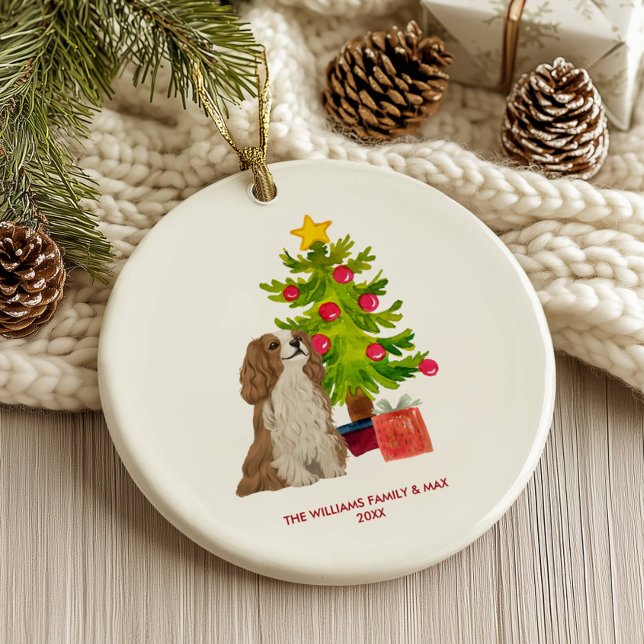 Spaniel Dog Personalised Christmas Ceramic Tree Decoration (Creator Uploaded)