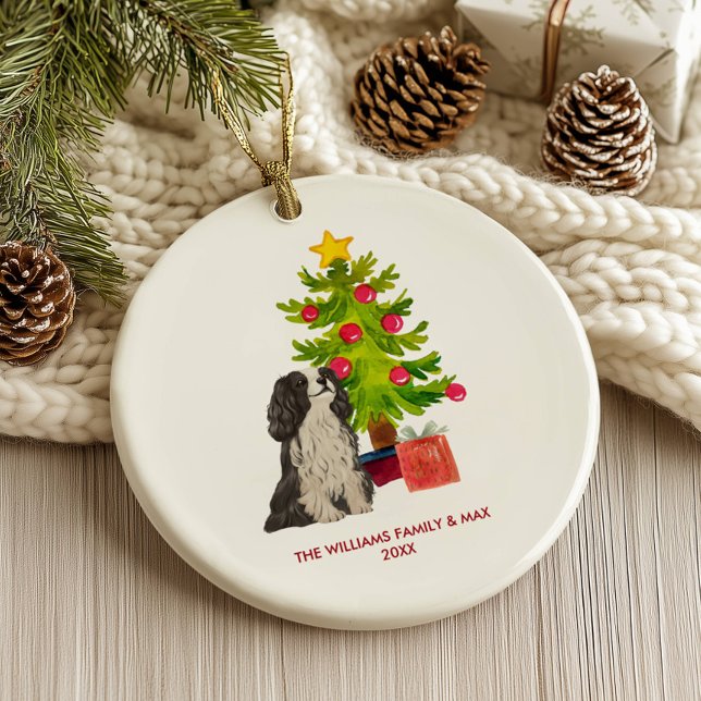 Spaniel Dog Personalised Christmas Ceramic Tree Decoration (Creator Uploaded)
