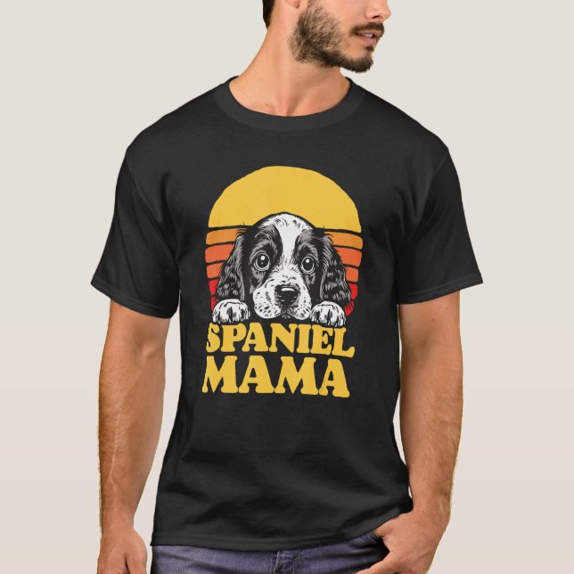 Spaniel Mama Cute English Cocker Spaniel Puppy Mum T-Shirt (Front)