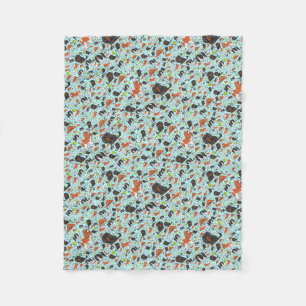 Spaniels in Blue Fleece Blanket