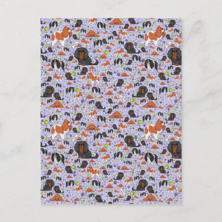 Spaniels in Purple Postcard