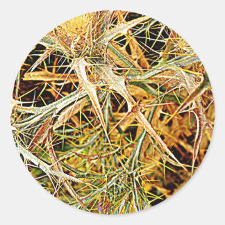 Spanische Distel Classic Round Sticker