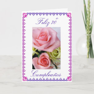 Spanish: 70 anos / birthday roses card