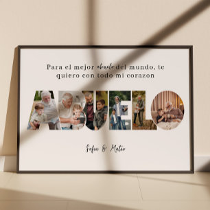 Spanish Abuelo Photo Collage for Father's Day Poster