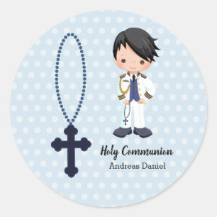 Spanish Admiral First Communion boy Classic Round Sticker
