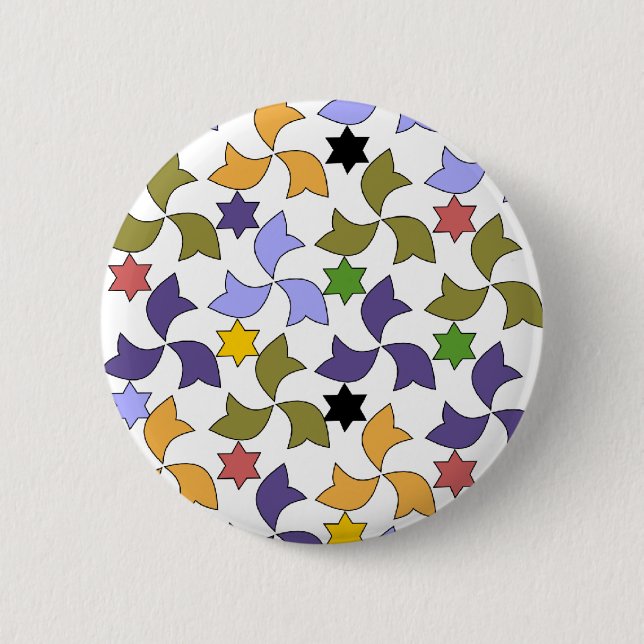 Spanish Alhambra style Tile Mosaic Pattern 6 Cm Round Badge (Front)