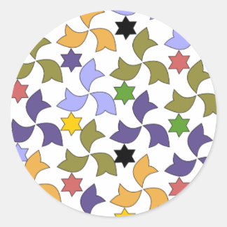 Spanish Alhambra style Tile Mosaic Pattern Classic Round Sticker