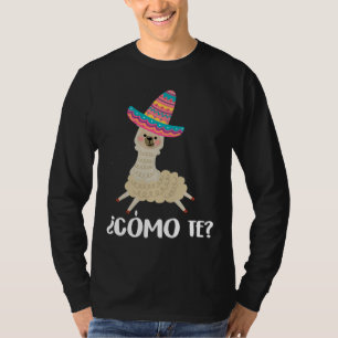 Spanish Alpaca Cinco De Mayo Kids Como Te Llamas T-Shirt