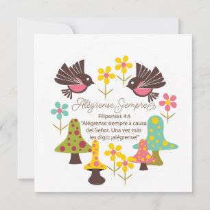 Spanish Always Rejoice greeting card
