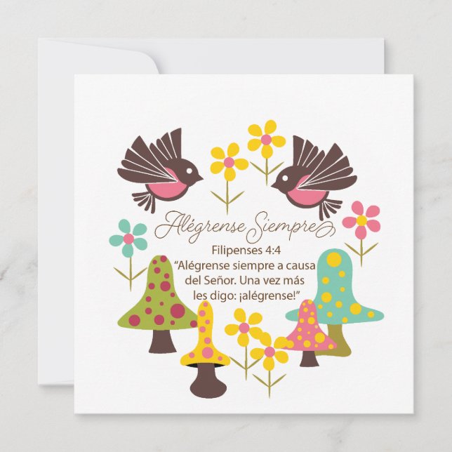 Spanish Always Rejoice greeting card (Front)