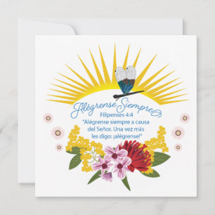 Spanish Always Rejoice greeting card