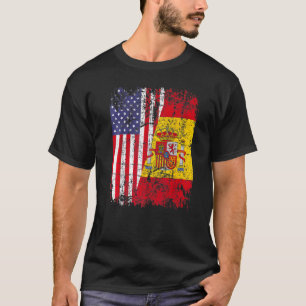 Spanish American Flag Spain Usa Bandera Espana T-Shirt