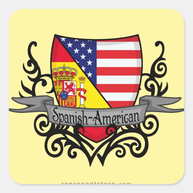 Spanish-American Shield Flag Square Sticker (Front)
