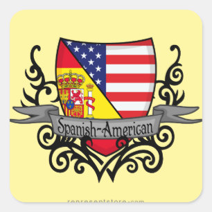 Spanish-American Shield Flag Square Sticker