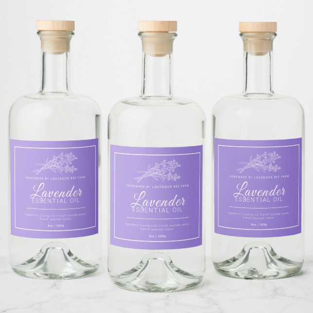 Spanish and French lavender oil Liquor Bottle Label (Bottles)