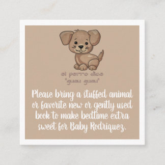 Spanish Animal Sounds Baby Shower Enclosure Card