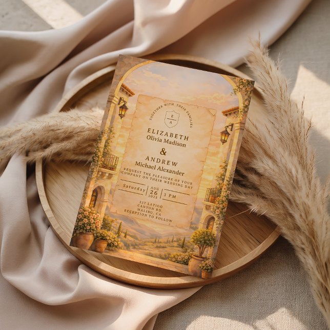 Spanish Archway Romance Wedding Invitation (Creator Uploaded)