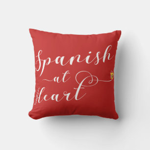 Spanish At Heart Throw Cushion, Spain Cushion