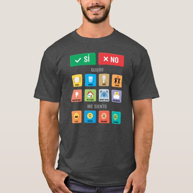 Spanish Autism AAC PECS Pointing Communication 01 T-Shirt (Front)