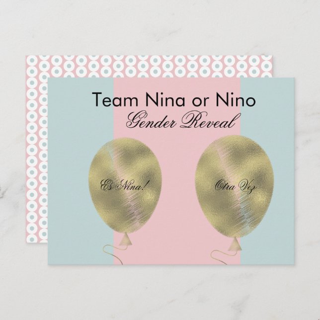 Spanish Baby Gender Reveal DIY Scratch Cards (Front/Back)