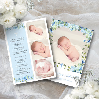 Spanish Baptism for Boy Bautizo para Niño Invitation