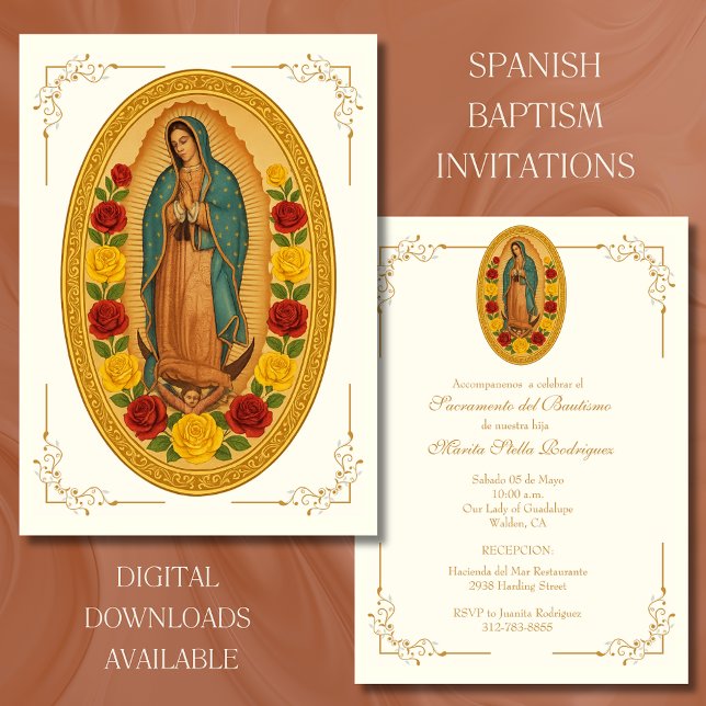 SPANISH BAPTISM GUADALUPE CHRISTENING  INVITATION (Creator Uploaded)