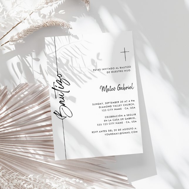 Spanish Baptism invitaciones de bautizo Nino Nina Invitation (Creator Uploaded)
