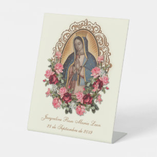 SPANISH BAPTISM RECUERDO BAUTIZO RELIGIOUS PRAYER PEDESTAL SIGN